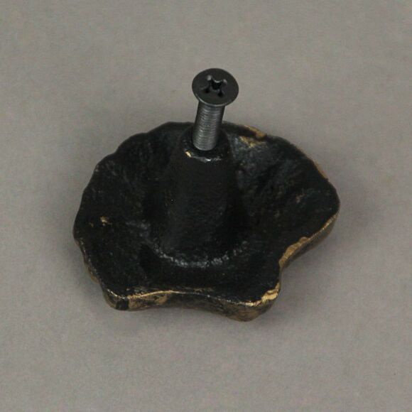 Set of 4 Antique Gold Cast Iron Scallop Sea Shell Drawer Pulls Cabinet Knobs - Picture 5 of 5